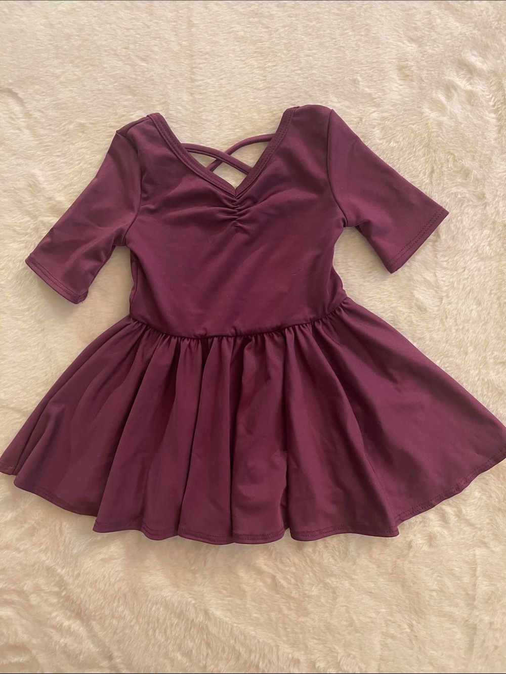 DotDotSmile  Girls Plum Dress with Crisscross Back SZ 6-12 months